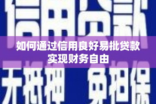 大理如何通过信用良好易批贷款实现财务自由