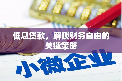 大理低息贷款，解锁财务自由的关键策略