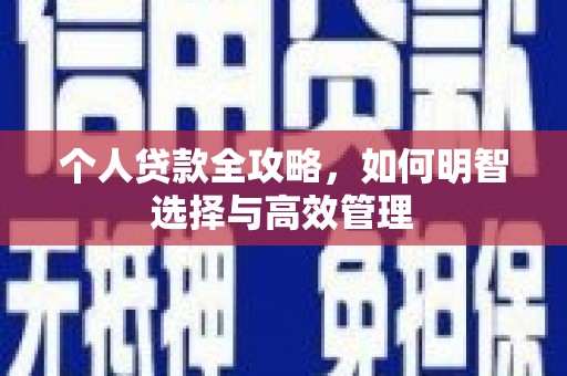 大理个人贷款全攻略，如何明智选择与高效管理
